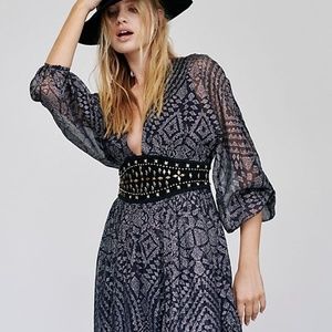 (nwot) Free People Moonbelt Metallic Mini Dress